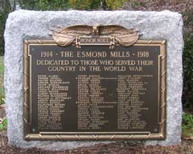 Esmond Mills World War I Memorials