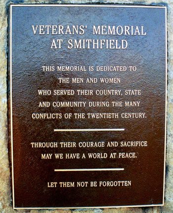 Veterans' Memorial plaque