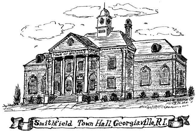 Smithfield Town Hall ink drawing